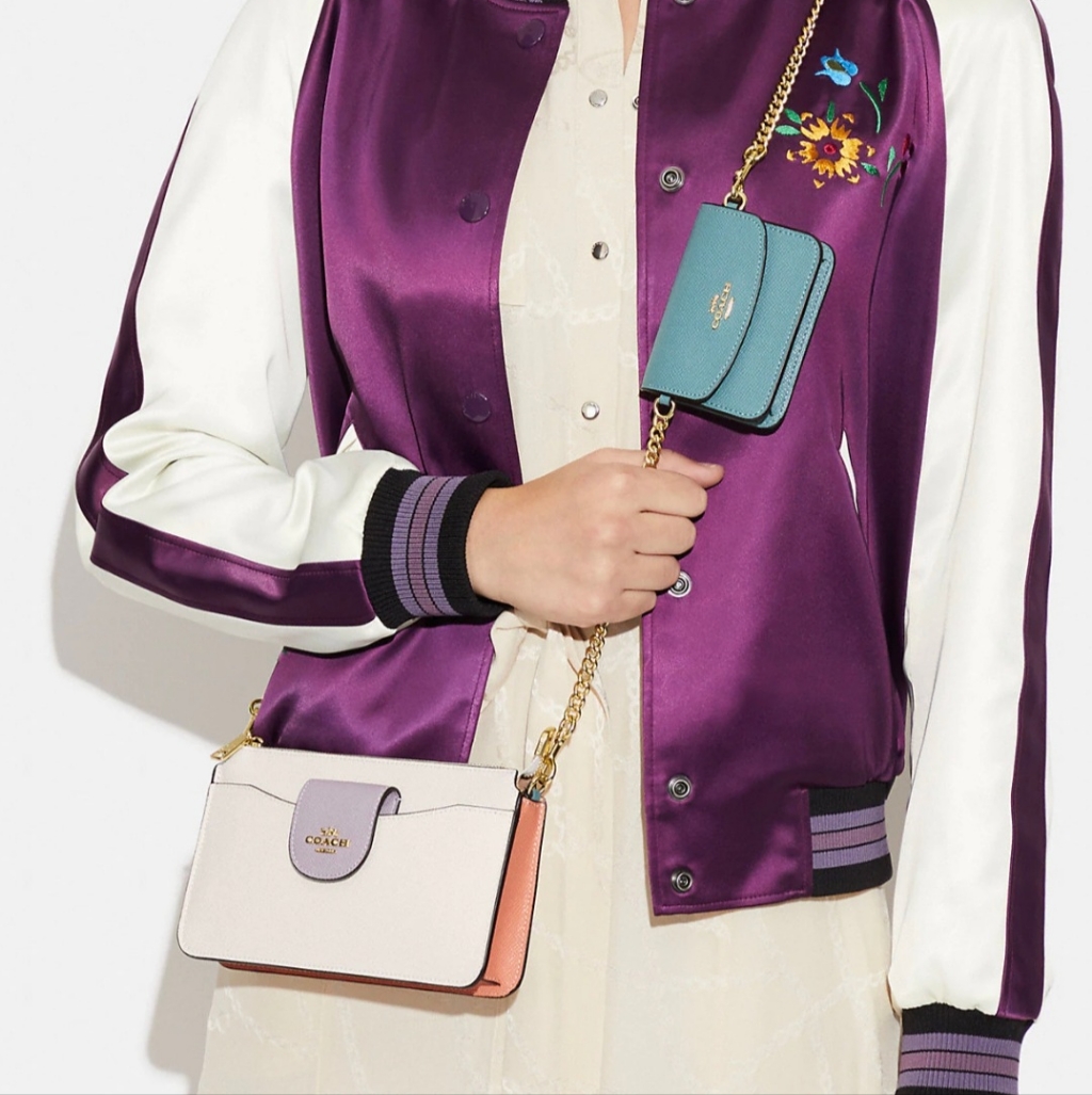 New Coach Poppy Crossbody With Card Case In Colorblock